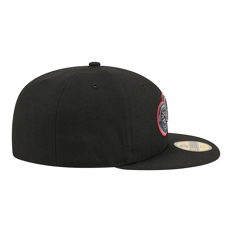 Men's New Era Black Detroit Red Wings Color Pop 59FIFTY Fitted Hat