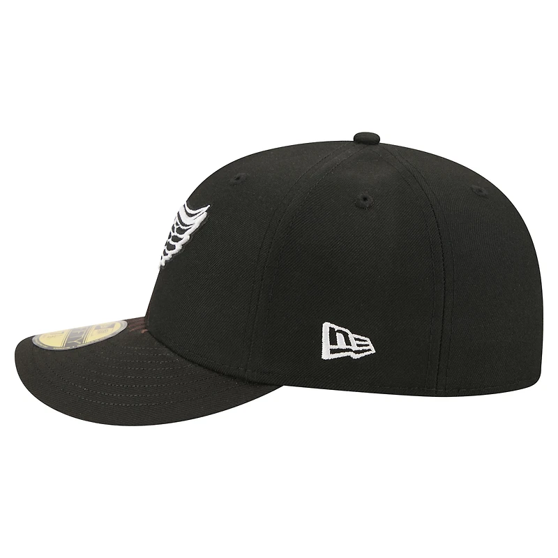 Men's New Era  Black Detroit Red Wings Freedom Pre-Curved 59FIFTY Fitted Hat