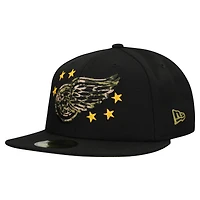 Men's New Era  Black Detroit Red Wings Military Appreciation Digital Camo Stars 59FIFTY Fitted Hat
