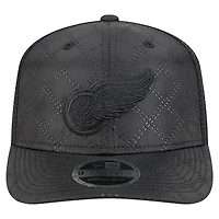 Casquette de camionneur ajustable en nylon matelassé 9SEVENTY noire des Red Wings de Detroit de New Era pour homme