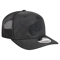 Men's New Era  Black Detroit Red Wings Quilted Nylon 9SEVENTY Adjustable Trucker Hat