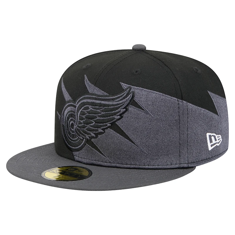 Casquette ajustée New Era 59FIFTY pour homme, noire, Detroit Red Wings Spikes