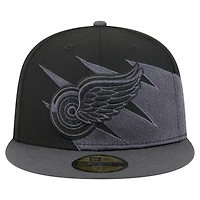 Men's New Era  Black Detroit Red Wings Spikes 59FIFTY Fitted Hat
