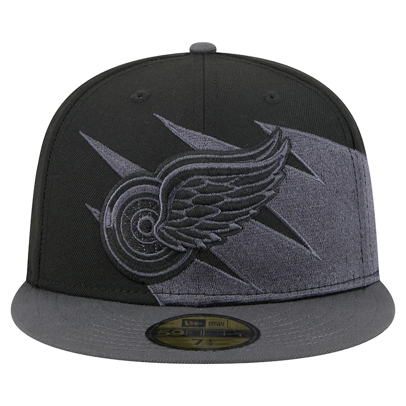 Casquette ajustée New Era 59FIFTY pour homme, noire, Detroit Red Wings Spikes