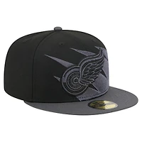 Men's New Era  Black Detroit Red Wings Spikes 59FIFTY Fitted Hat
