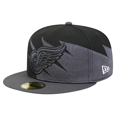 Men's New Era Black Detroit Red Wings Spikes 59FIFTY Fitted Hat