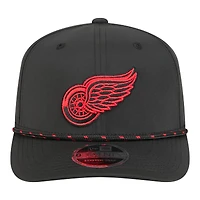 Men's New Era  Black Detroit Red Wings Sport Vented 9SEVENTY Rope Adjustable Hat