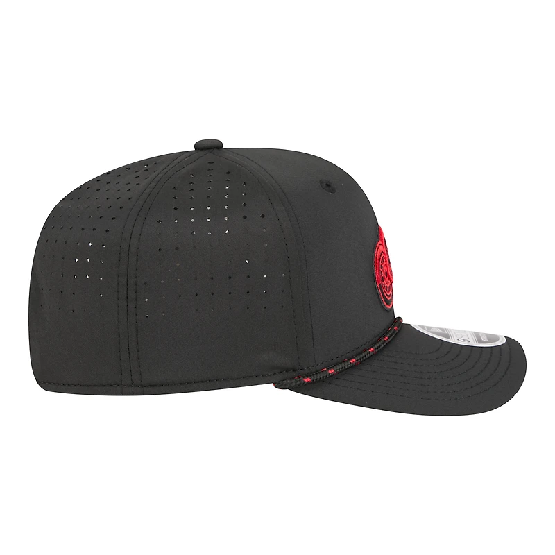 Casquette New Era noire Detroit Red Wings Sport ventilée 9SEVENTY pour homme, ajustable par corde
