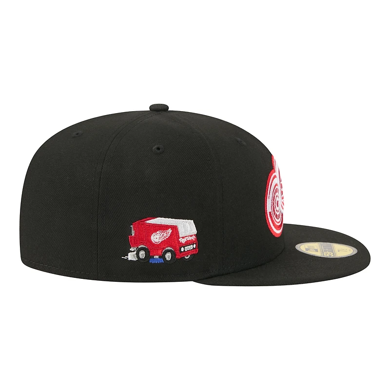 Men's New Era Black Detroit Red Wings Zamboni 59FIFTY Fitted Hat