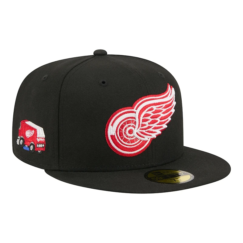 Men's New Era Black Detroit Red Wings Zamboni 59FIFTY Fitted Hat