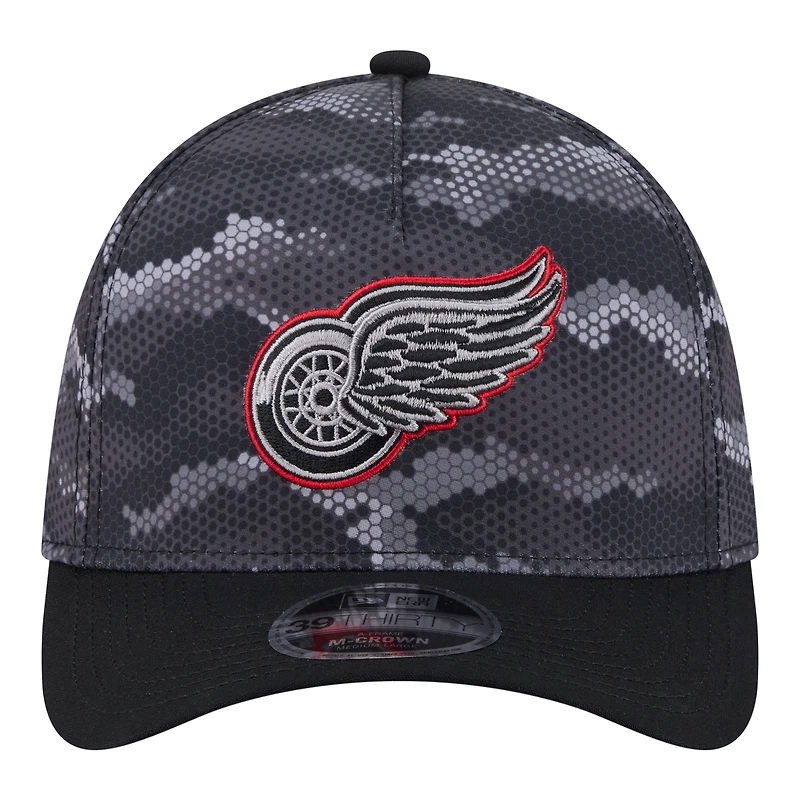 Casquette New Era Zero Dark 39THIRTY Flex noire pour homme, Detroit Red Wings