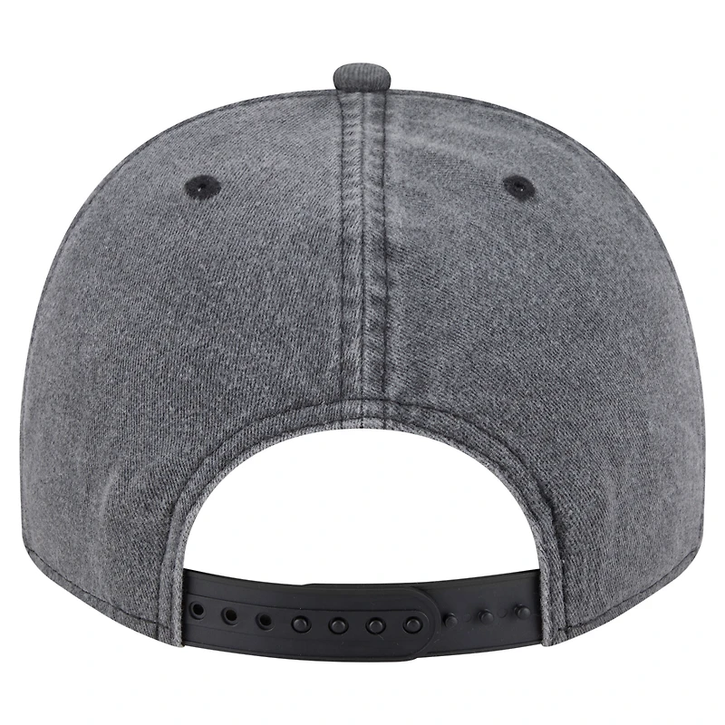 Men's New Era Charcoal Detroit Red Wings Throwback Washed A-Frame Pre-Curved 9FIFTY Snapback Hat