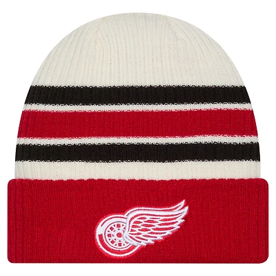 Bonnet à revers vintage crème/rouge Detroit Red Wings pour homme de New Era