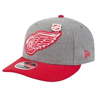 Men's New Era  Gray/Red Detroit Red Wings Wool Pin Low Profile 9FIFTY Snapback Hat