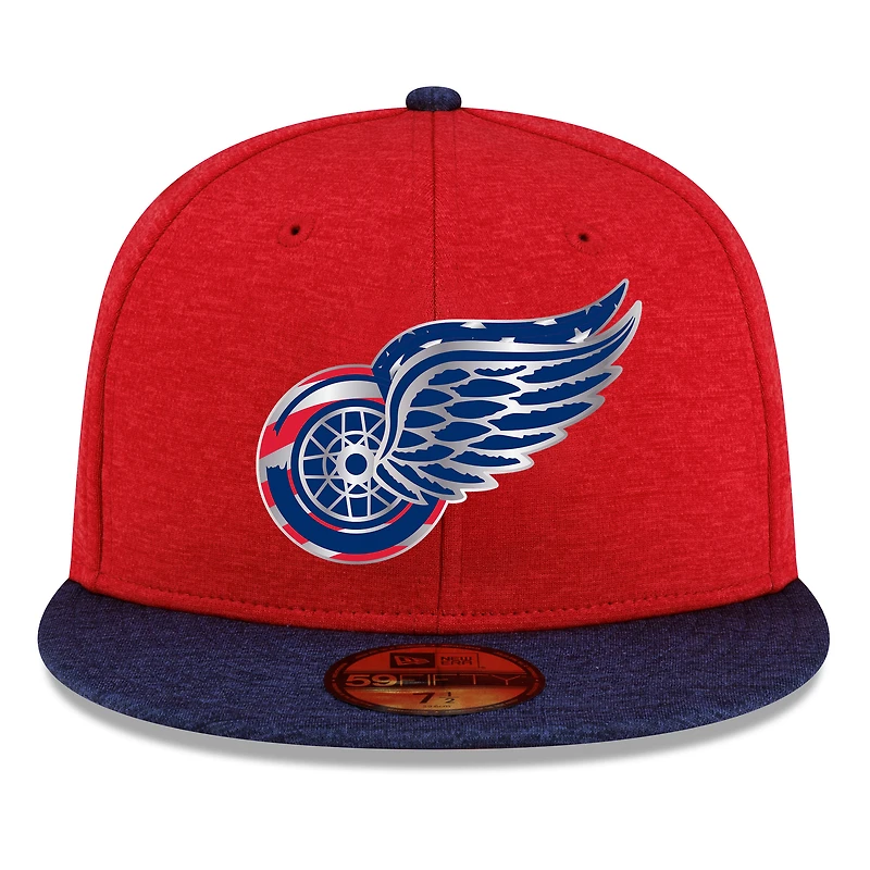 Men's New Era Heather Red/Navy Detroit Red Wings Americana 2-Tone 59FIFTY Fitted Hat