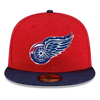 Men's New Era Heather Red/Navy Detroit Red Wings Americana 2-Tone 59FIFTY Fitted Hat