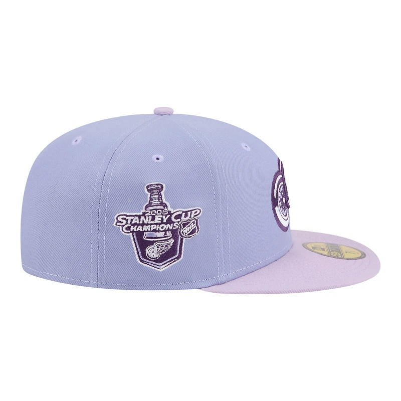 Casquette ajustée New Era 59FIFTY pour homme, couleur violet clair/violet, Detroit Red Wings, motif Lavender Bloom