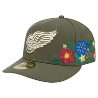 Casquette ajustée 59FIFTY pour homme New Era Olive Detroit Red Wings Tonal Florals