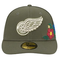 Men's New Era Olive Detroit Red Wings Tonal Florals 59FIFTY Fitted Hat
