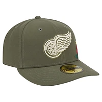 Men's New Era Olive Detroit Red Wings Tonal Florals 59FIFTY Fitted Hat