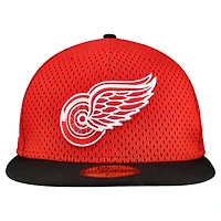 Men's New Era Red/Black Detroit Red Wings Mesh Crown Two-Tone 59FIFTY Fitted Hat