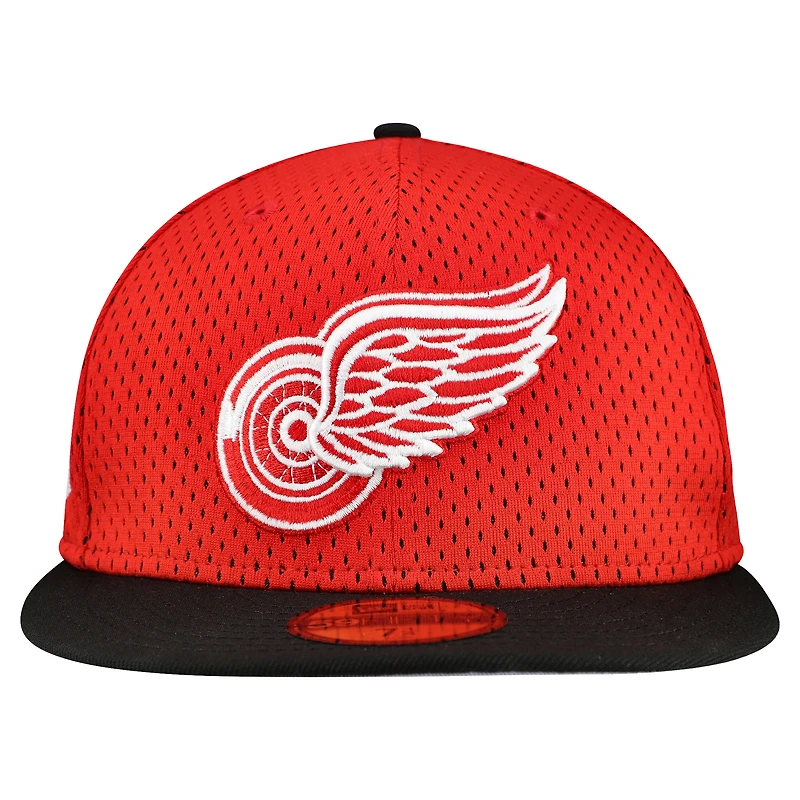 Men's New Era Red/Black Detroit Red Wings Mesh Crown Two-Tone 59FIFTY Fitted Hat