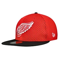 Men's New Era Red/Black Detroit Red Wings Mesh Crown Two-Tone 59FIFTY Fitted Hat