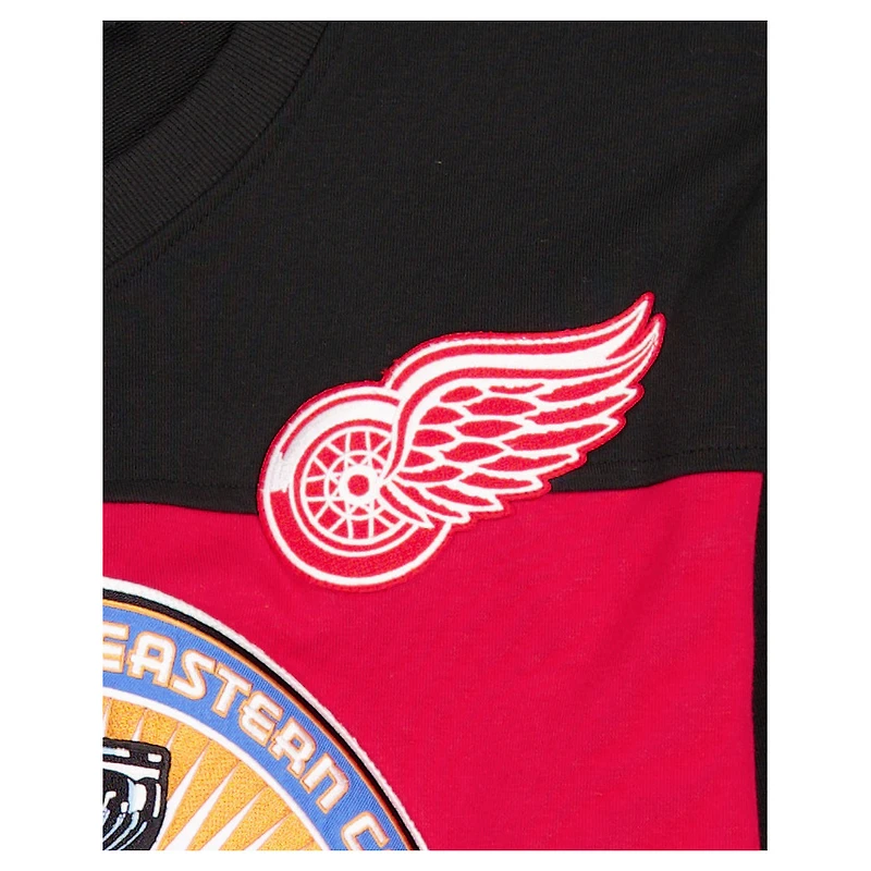 Men's New Era Red/Black Detroit Red Wings Stanley Cup Champions Long-Sleeve Hockey Jersey Shirt