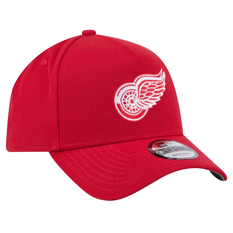 Men's New Era  Red Detroit Red Wings Core A-Frame 9FORTY Adjustable Hat