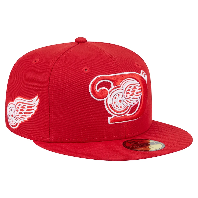 Casquette ajustée Deceptor 59FIFTY rouge des Red Wings de Detroit pour homme New Era