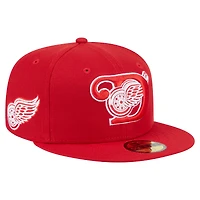 Casquette ajustée Deceptor 59FIFTY rouge des Red Wings de Detroit pour homme New Era