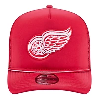 Men's New Era  Red Detroit Red Wings Faded A-Frame 9FIFTY Trucker Snapback Hat