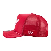 Men's New Era  Red Detroit Red Wings Faded A-Frame 9FIFTY Trucker Snapback Hat