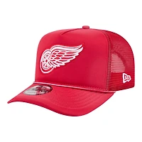Men's New Era  Red Detroit Red Wings Faded A-Frame 9FIFTY Trucker Snapback Hat