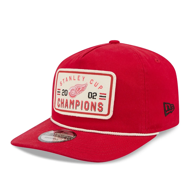 Men's New Era  Red Detroit Red Wings Throwback Stanley Cup Champions Side Patch 19TWENTY Adjustable Hat