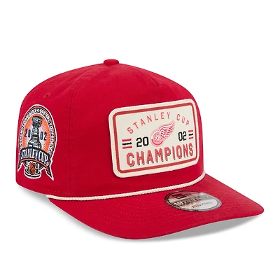 Men's New Era Red Detroit Red Wings Throwback Stanley Cup Champions Side Patch 19TWENTY Adjustable Hat