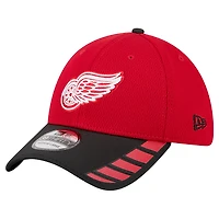 Men's New Era  Red Detroit Wings Visor Hit 39THIRTY Flex Hat
