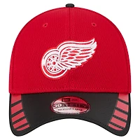 Men's New Era  Red Detroit Wings Visor Hit 39THIRTY Flex Hat