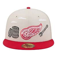 Men's New Era  Tan/Red Detroit Red Wings Localized City Icon 59FIFTY Fitted Hat
