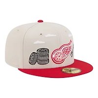 Men's New Era  Tan/Red Detroit Red Wings Localized City Icon 59FIFTY Fitted Hat