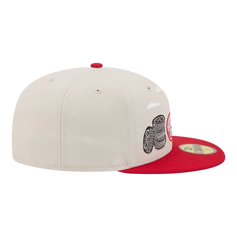 Men's New Era  Tan/Red Detroit Red Wings Localized City Icon 59FIFTY Fitted Hat