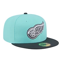 Men's New Era  Turquoise/Charcoal Detroit Red Wings Two-Tone Color Pack 59FIFTY Fitted Hat