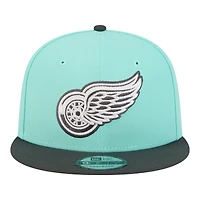 Men's New Era  Turquoise/Charcoal Detroit Red Wings Two-Tone Color Pack 9FIFTY Snapback Hat