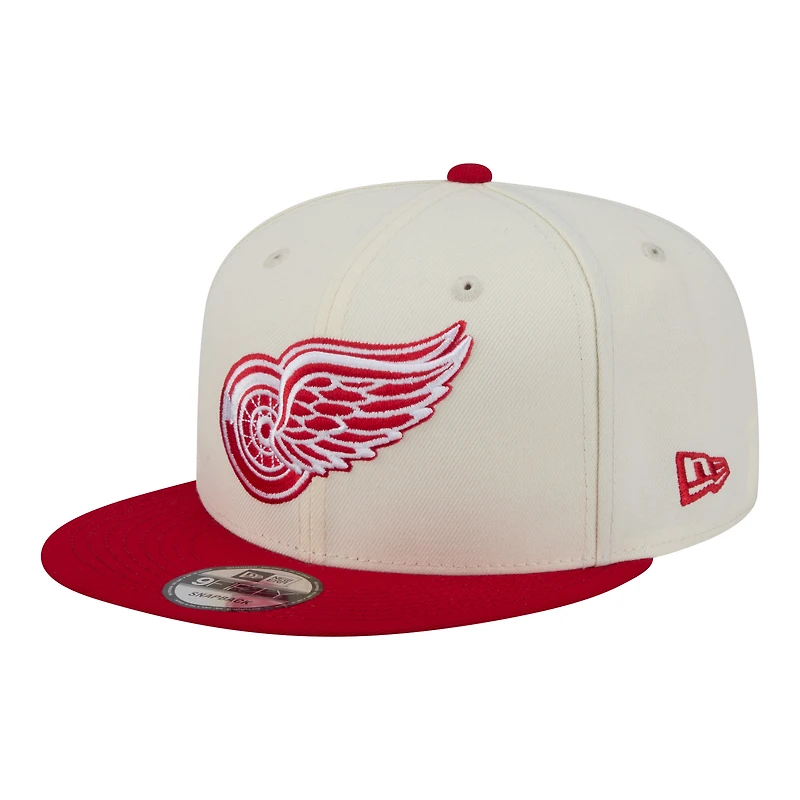 Men's New Era  White/Red Detroit Red Wings Injection Localized Two-Tone 9FIFTY Snapback Hat
