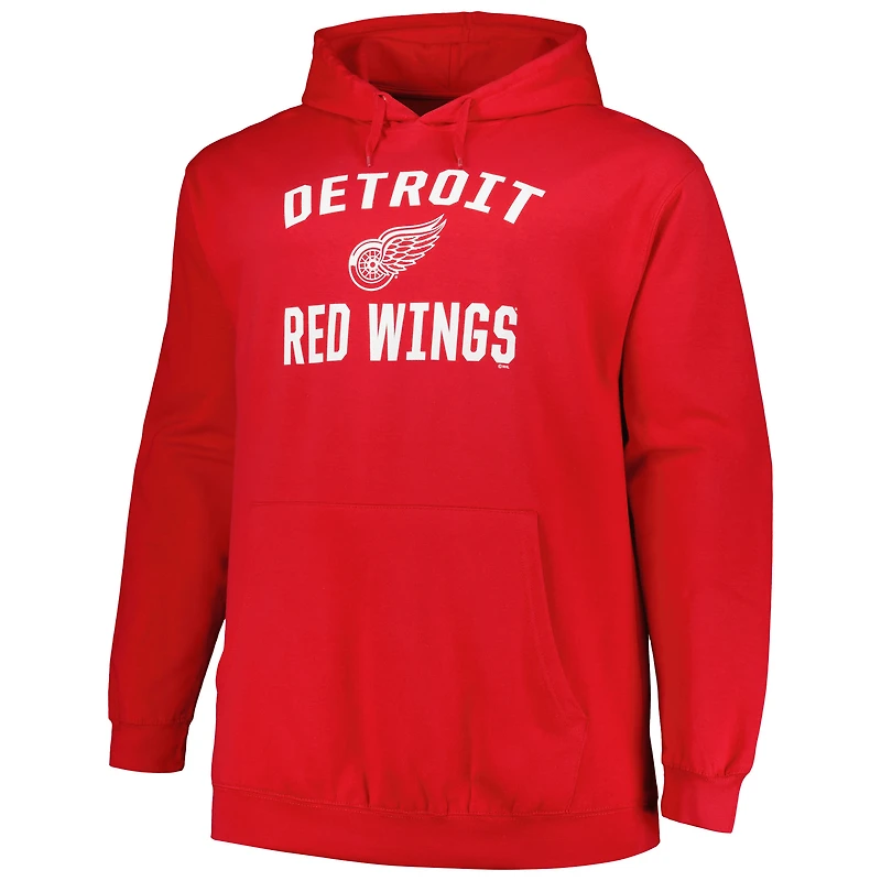 Profil pour hommes Red Detroit Wings Big & Tall Arch Over Logo Pull à capuche