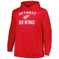 Profil pour hommes Red Detroit Wings Big & Tall Arch Over Logo Pull à capuche