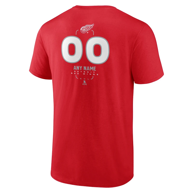 Men's Red Detroit Wings Custom Midfielder T-Shirt