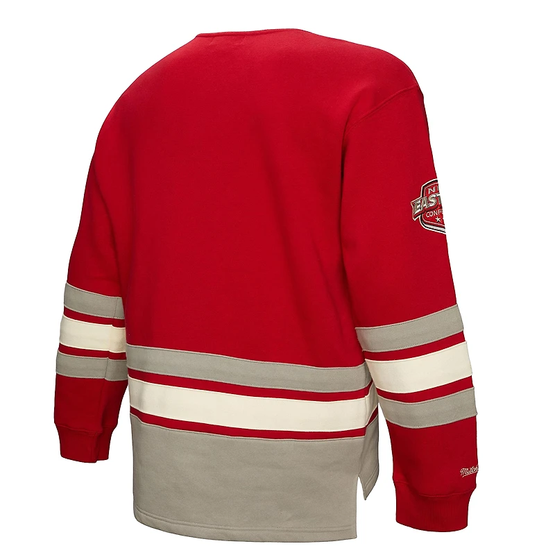 Men's Red Detroit Wings Heritage Lace-Up Pullover Sweatshirt