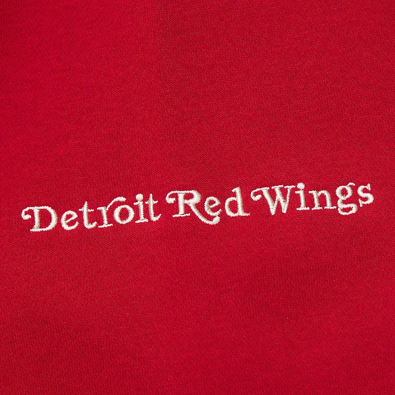 Men's Red Detroit Wings Heritage Lace-Up Pullover Sweatshirt