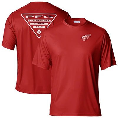 Men's  Red Detroit Wings Terminal Tackle Omni-Shade T-Shirt